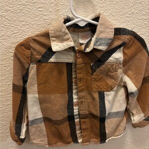 Plaid Kids Shirt - Brown and Black